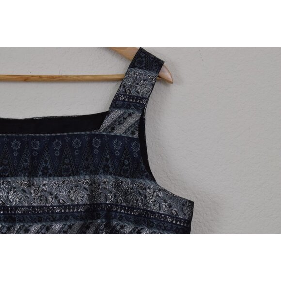 Vintage 90s Fitted J. R. Nites Acetate/Metallic Fitted Sleeveless Zippered Blous - Picture 5 of 7